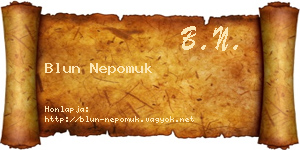 Blun Nepomuk névjegykártya